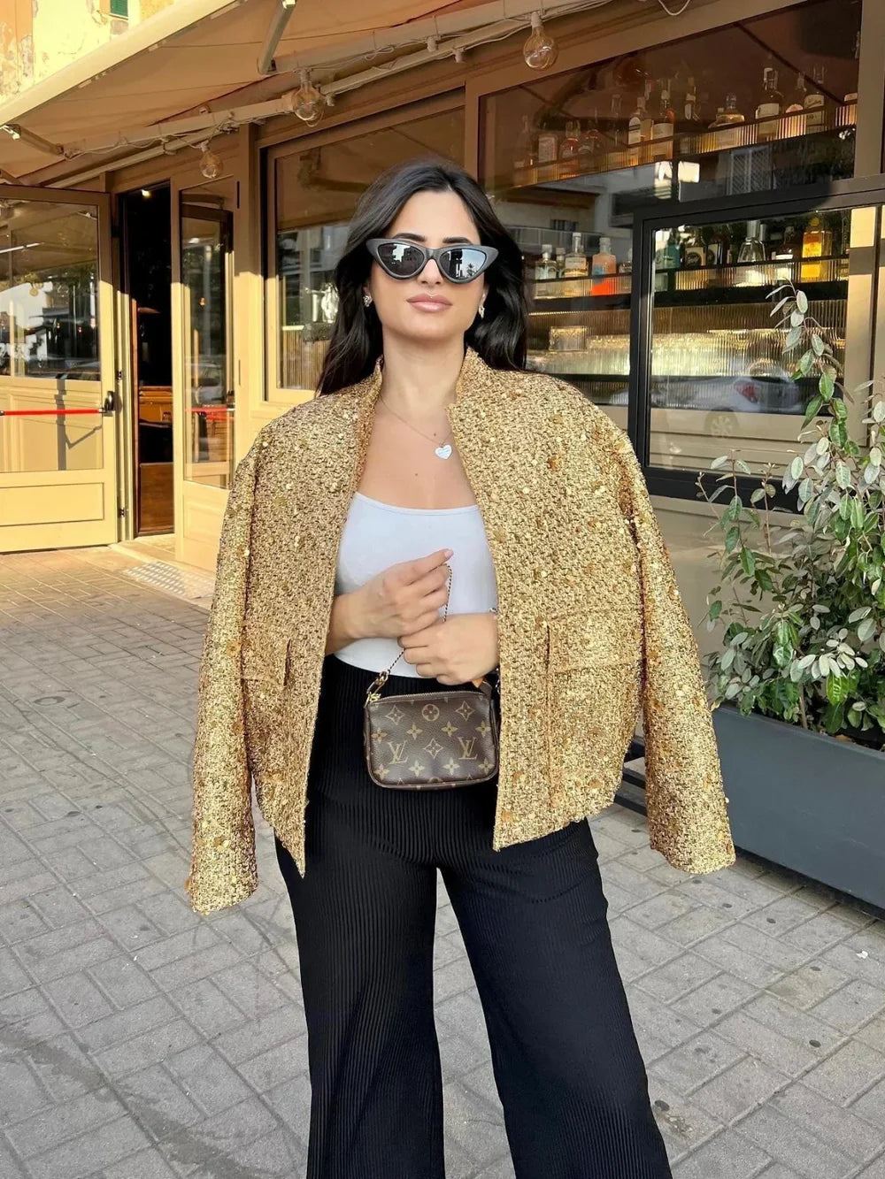 Glam Sequin Oversized Statement Jacka